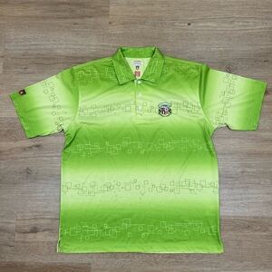 Antigua Golf Striped Green Men's Polo Shirt